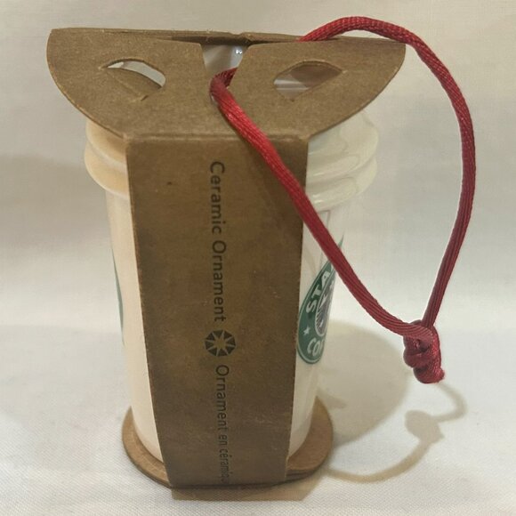 Starbucks 2006 Holiday Mini Ceramic To Go Cup Christmas Tree Ornament - Picture 3 of 8